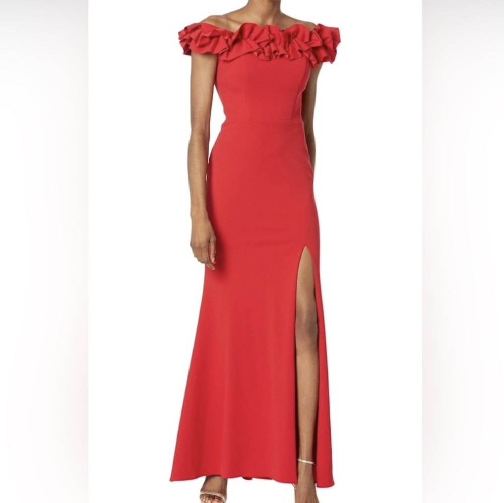 NWT Xscape Red Off-Shoulder Dress